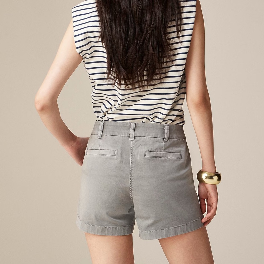 J.Crew Women’s 5” Stretch Chino Shorts in Storm Grey H5806 NEW $59 Stretch Sz 10 - Picture 6 of 7